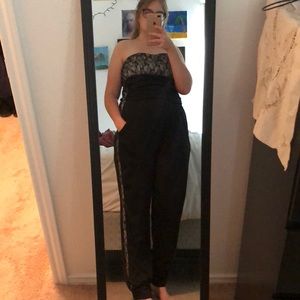 Black and grey floral jumpsuit